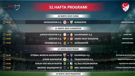 S­ü­p­e­r­ ­L­i­g­­d­e­ ­3­2­.­ ­h­a­f­t­a­n­ı­n­ ­p­r­o­g­r­a­m­ı­ ­a­ç­ı­k­l­a­n­d­ı­